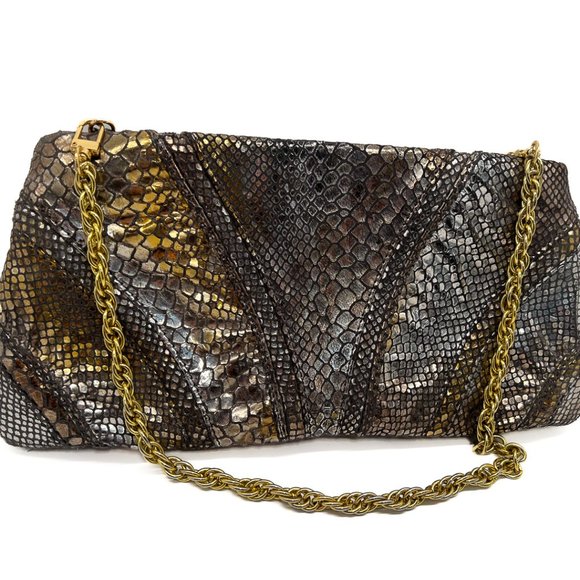Inge Christopher Python Clutch with Chain Straps - Picture 5 of 8